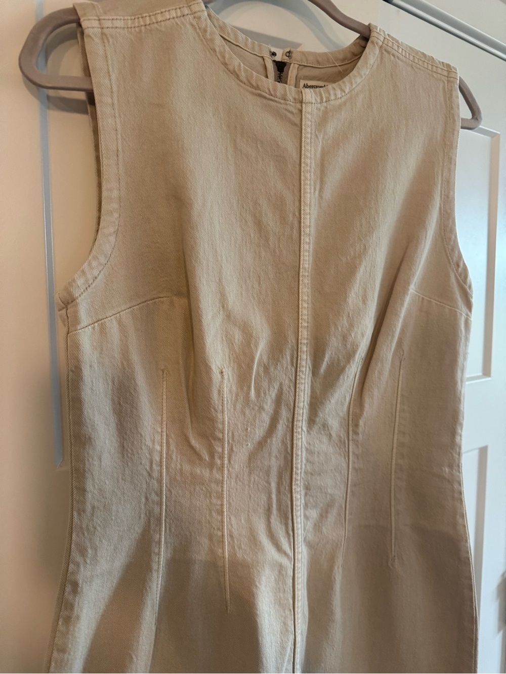 Abercrombie & Fitch Cream Shell Denim Mini Dress - Picture 4 of 5